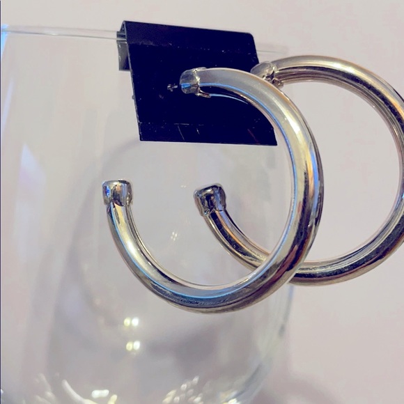 Silver Hoop Earrings - Picture 2 of 2